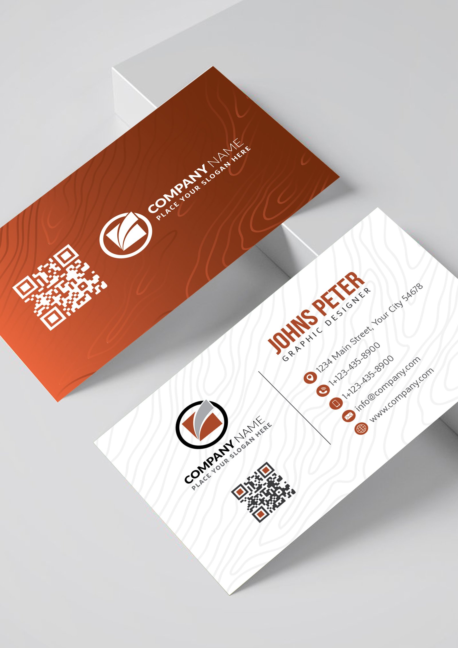 Clear Corporate Business Card Template Gradient Brown